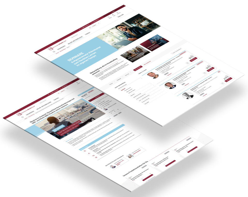 Informationstafeln mit Screenshots der DWS Website