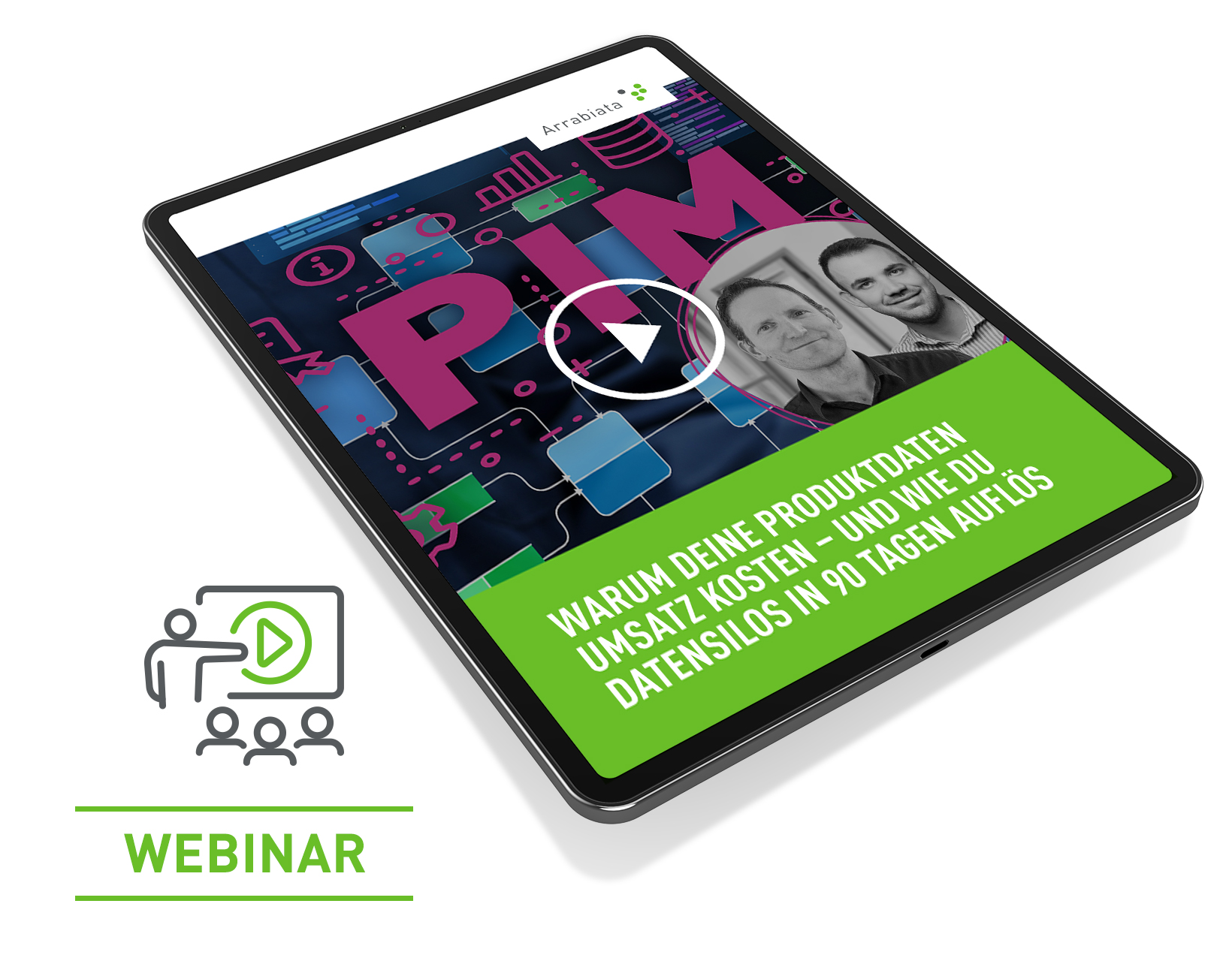 Tablet Grafik mit Webinar Icon